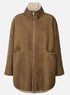 Rabens Saloner Ejsa shearling coat jacket dark brown natural combi